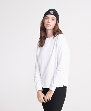 Superdry Organic Cotton Standard Label Loopback Női Pulóver Fehér | LUMNR7438